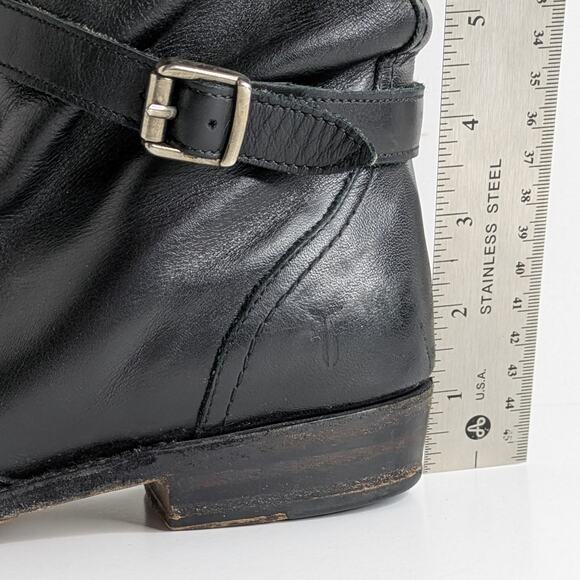 Frye Dorado Riding Boots 9 Black Tall Leather Harness Straps Classic Americana - Picture 15 of 16